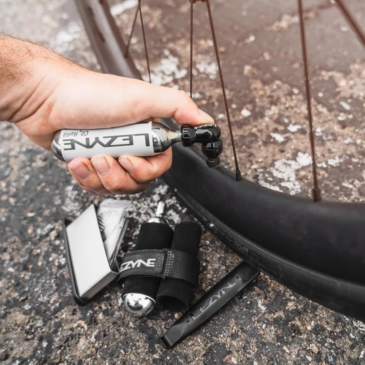Twin Repair Kit | Durable Compact Bicycle C02 & Tire Repair Package| Includes Twin Speed CO2 Inflator, 2 Threaded CO2 Cartridges, Power Levers & Smart Kit