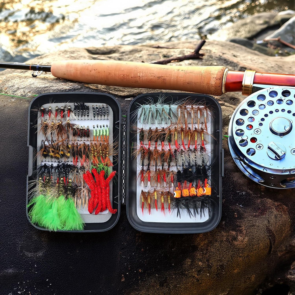 Ultimate 125-Piece Fly Fishing Flies Assortment Kit - Perfect Lures for Trout, Bass, and Tenkara Fishing Gifts for Men