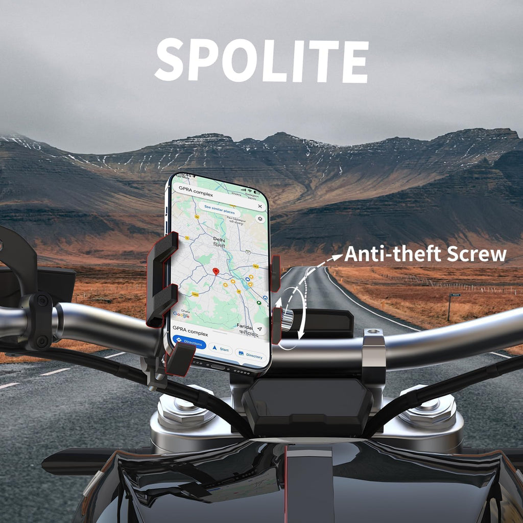 Aluminum Phone Holder for Bike–Universal Bike Cell Phone Holder Fits All Phones 4-7",Waterproof & Shockproof Motorcycle Phone Mount,360° Rotation Bicycle Phone Mount for E-Bike,Scooter,Atv​​