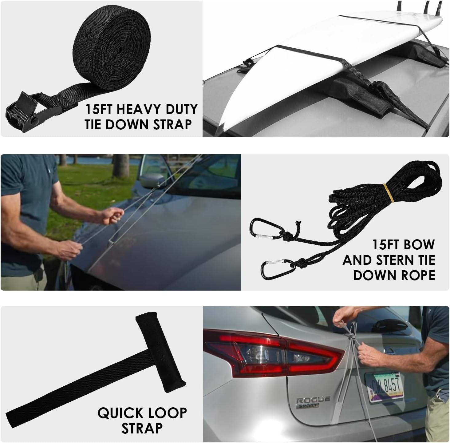 Soft Roof Rack Pads for Kayak, Surfboard, SUP, Canoe