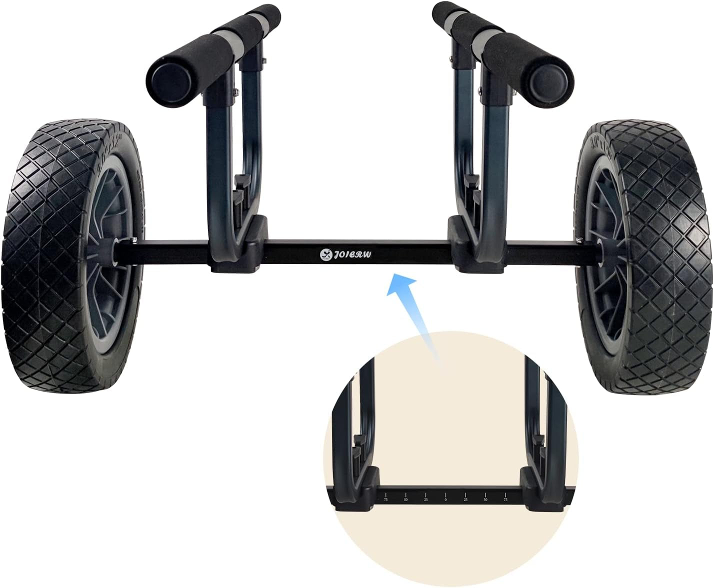 Adjustable Heavy Duty Kayak Cart with 12-Inch Flat-Free Beach Wheels - Durable Boat Dolly for Easy Transport