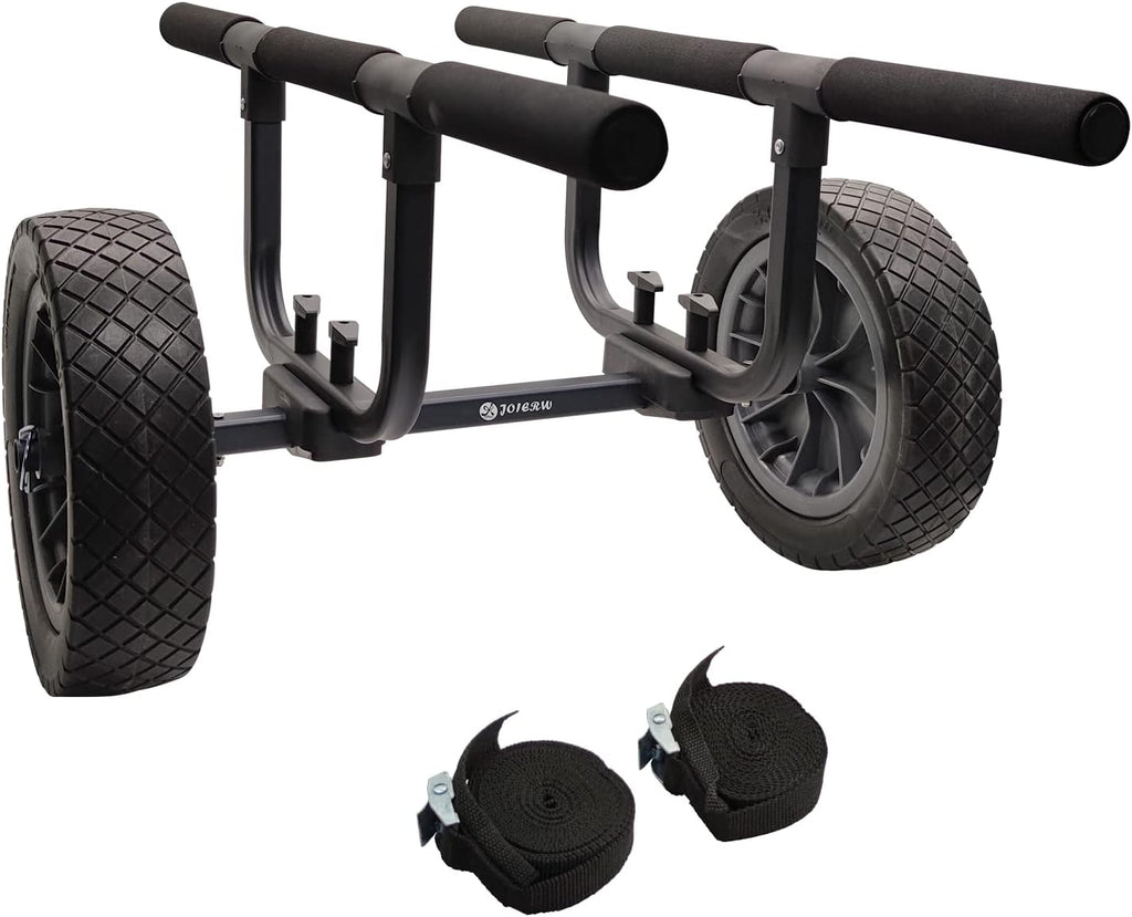 Adjustable Heavy Duty Kayak Cart with 12-Inch Flat-Free Beach Wheels - Durable Boat Dolly for Easy Transport