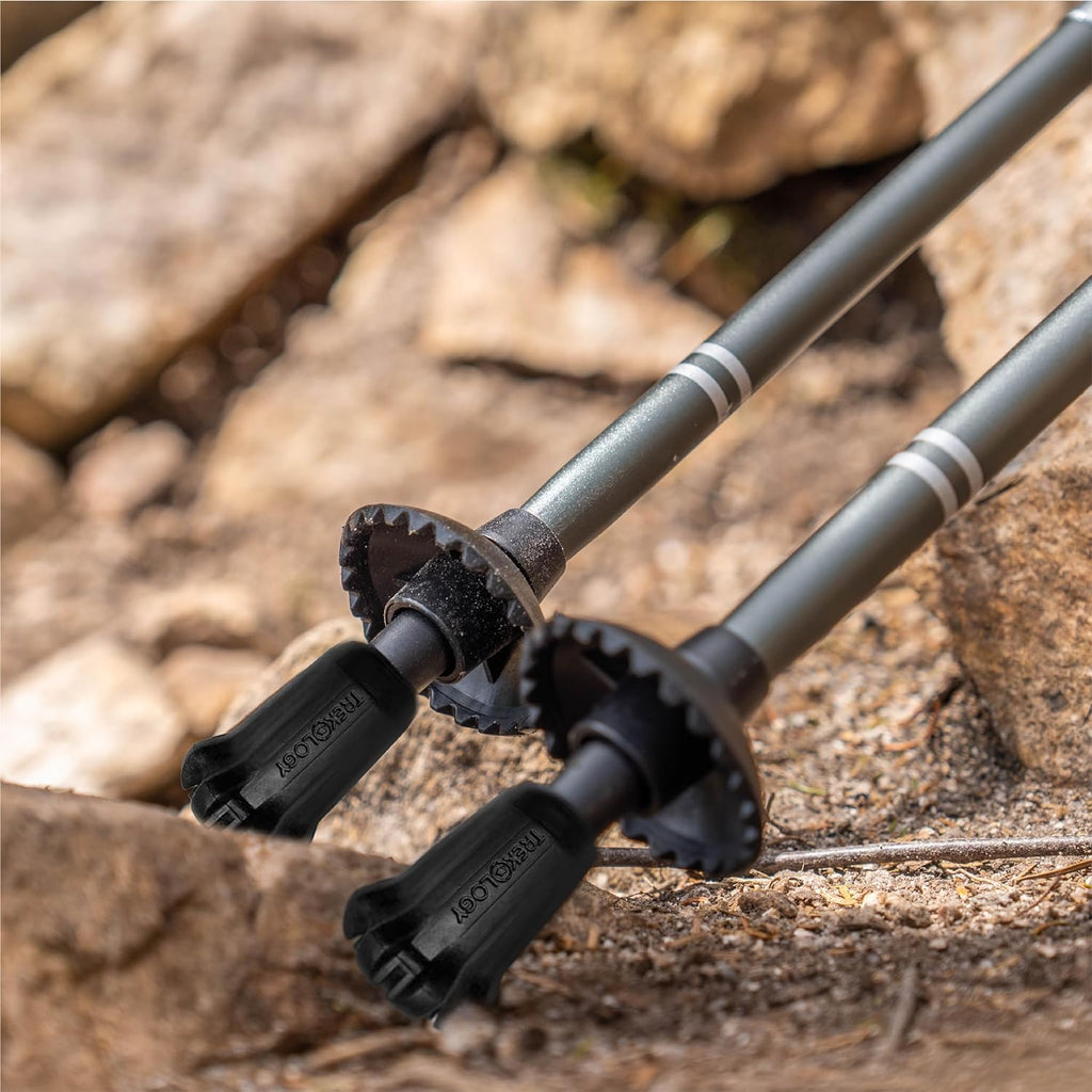 Black Trekking Pole Tips Replacement - Hiking/Walking Stick Tips for Walking Poles