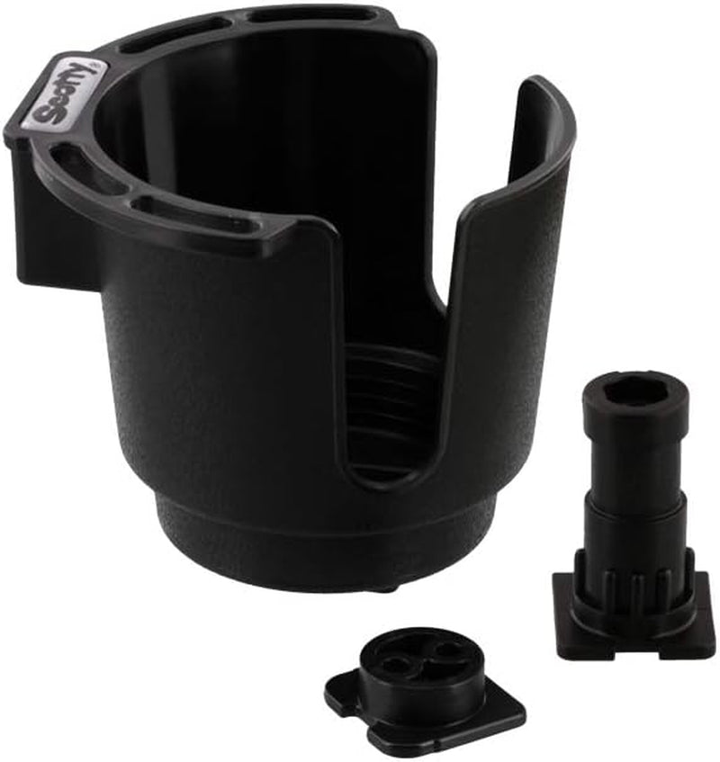#311-BK Cup Holder with Rod Holder Post and Bulkhead Black