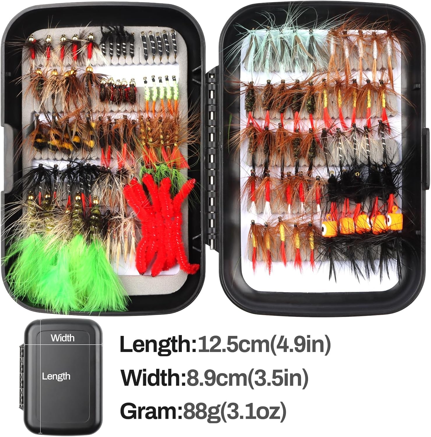 Ultimate 125-Piece Fly Fishing Flies Assortment Kit - Perfect Lures for Trout, Bass, and Tenkara Fishing Gifts for Men