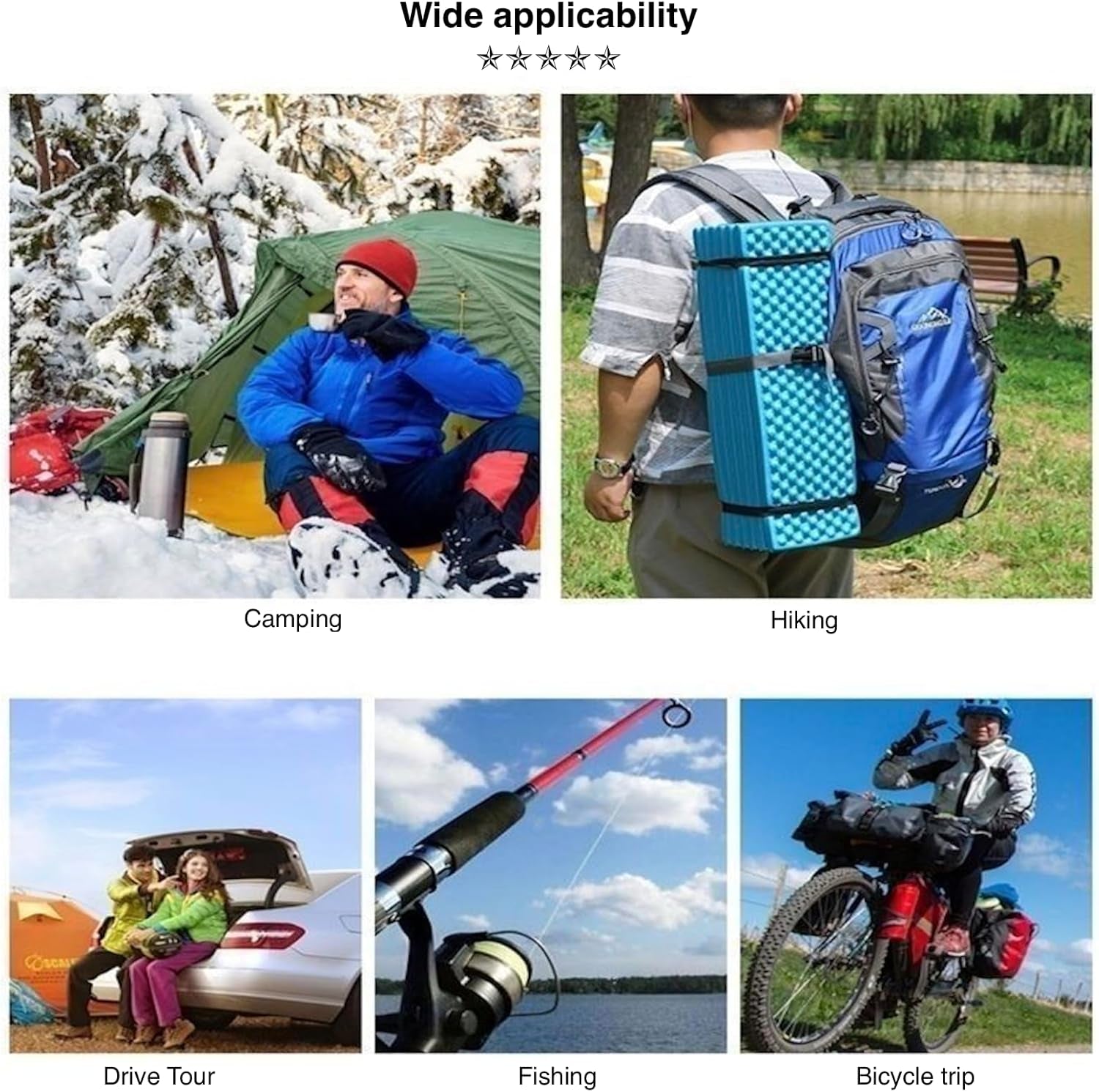 Foam Camping Pads(2 Packs) for Hiking、Camping、Sleeping, Foldable Closed Cell Foam Camping Mattress, Waterproof & Ultralight